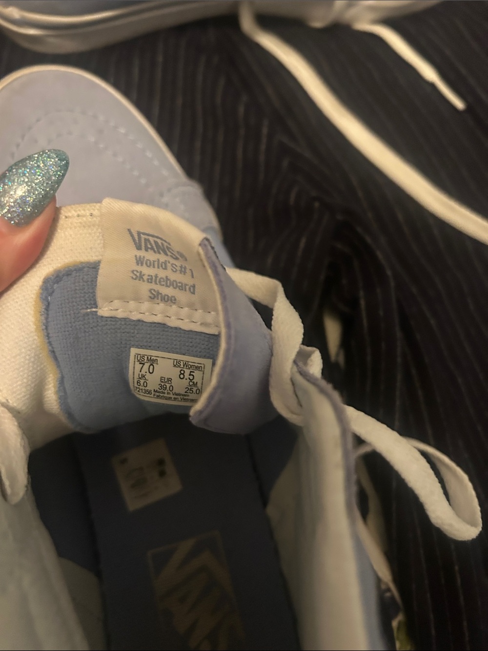 Vans Kids Lavender and White Low-Top Skate Sneakers